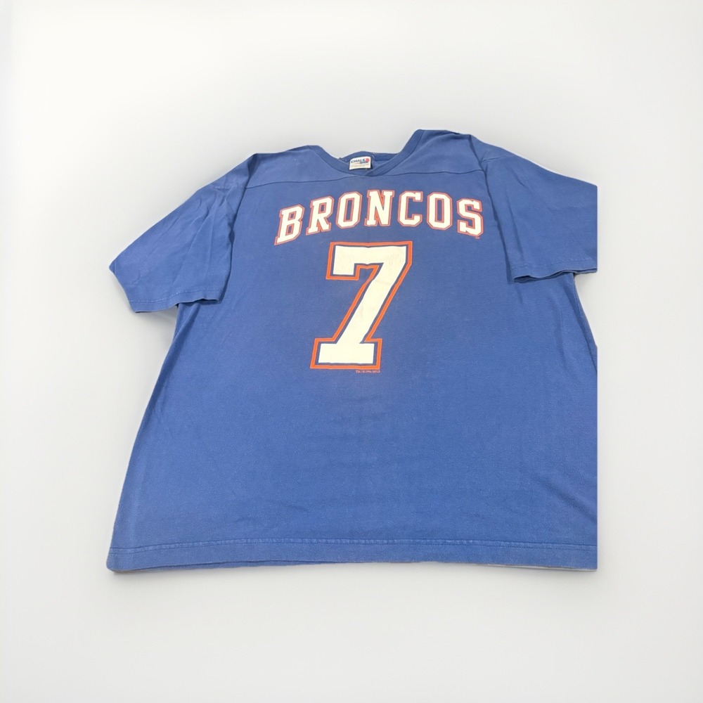 Denver Broncos Vintage Shirt Blue, 90s NFL Football, John Elway XL